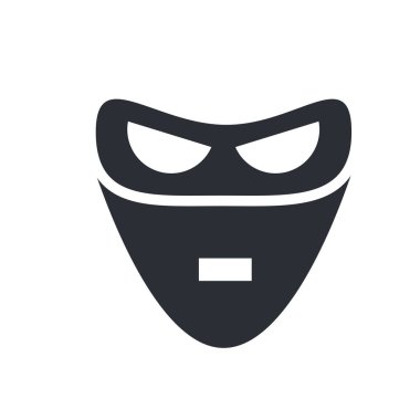 Web ve mobil uygulaması tasarım, maske logo kavramı için beyaz arka plan üzerinde izole maskesi simge vektör