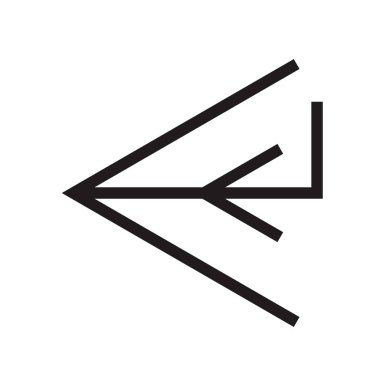 Sol ok simge vektör web ve mobil uygulaması tasarımı, sol ok logo kavramı için izole üzerinde beyaz arka plan