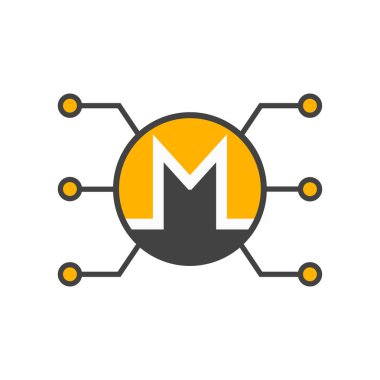 Web ve mobil uygulaması tasarımı, Monero logo kavramı için beyaz arka plan üzerinde izole Monero simge vektör