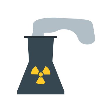 Nükleer güç simgesi üzerinde izole beyaz arka plan web ve mobil uygulaması tasarım, nükleer enerji logo kavramı için vektör
