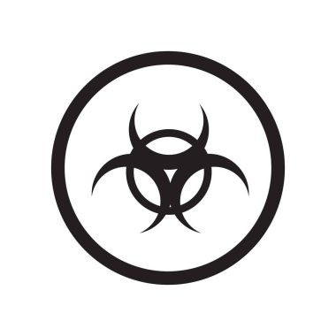 Biyolojik uyarı simge vektör web ve mobil uygulaması tasarımı, biyolojik uyarı logo kavramı için izole üzerinde beyaz arka plan