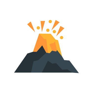 Web ve mobil uygulaması tasarımı, volkan logo kavramı için beyaz arka plan üzerinde izole volkan simge vektör