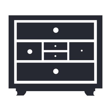 Web ve mobil uygulaması tasarım, çekmeceli logo kavramı için beyaz arka plan üzerinde izole çekmeceli simge vektör