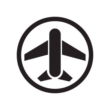 Havaalanı işareti simgesi üzerinde izole beyaz arka plan web ve mobil uygulaması tasarım, Havaalanı işareti logo kavramı için vektör