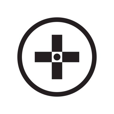 Hastane web ve mobil uygulaması tasarım, hastane logo kavramı çapraz için beyaz arka plan üzerinde izole simge vektör çapraz