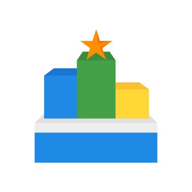 Web ve mobil uygulaması tasarımı, podyum logo kavramı için beyaz arka plan üzerinde izole podyum simge vektör