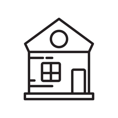 Ev simgesini vektör web ve mobil uygulaması tasarımı, ev logo kavramı için izole üzerinde beyaz arka plan