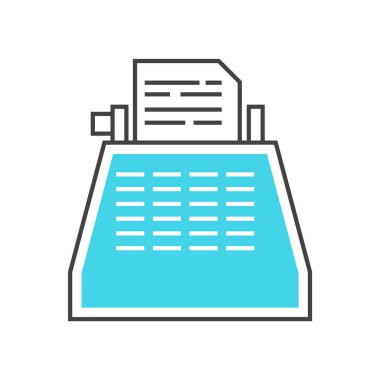 Web ve mobil uygulaması tasarımı, daktilo logo kavramı için beyaz arka plan üzerinde izole daktilo simge vektör