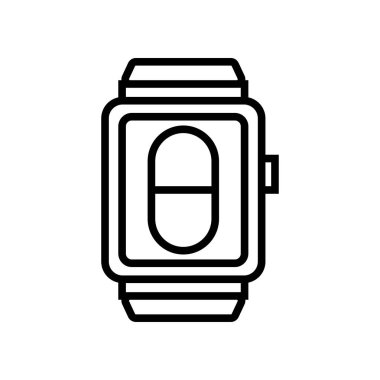 Web ve mobil uygulaması tasarımı, Smartwatch logo kavramı için beyaz arka plan üzerinde izole Smartwatch simge vektör