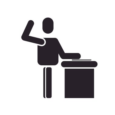 Web ve mobil uygulaması tasarımı, yemin logo kavramı için beyaz arka plan üzerinde izole yasaklanmis simge vektör