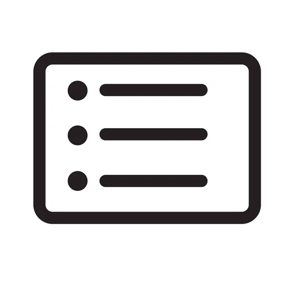 Vector Icono Botón Lista Aislado Fondo Blanco Para Diseño Aplicación — Vector de stock