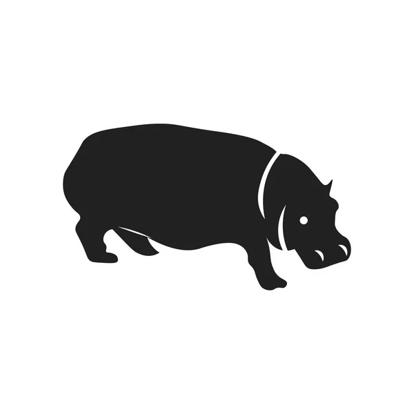 Hippopotamus Vector Icono Aislado Sobre Fondo Blanco Para Diseño Web — Vector de stock