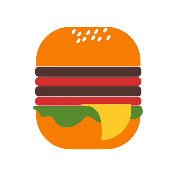 Burger Icon Vector Isolated White Background Your Web Mobile App — Stock Vector
