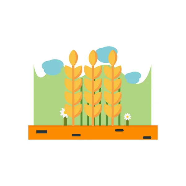 Web およびモバイル アプリの設計 小麦ロゴのコンセプトのための白い背景に分離された小麦のアイコン ベクトル — ストックベクタ
