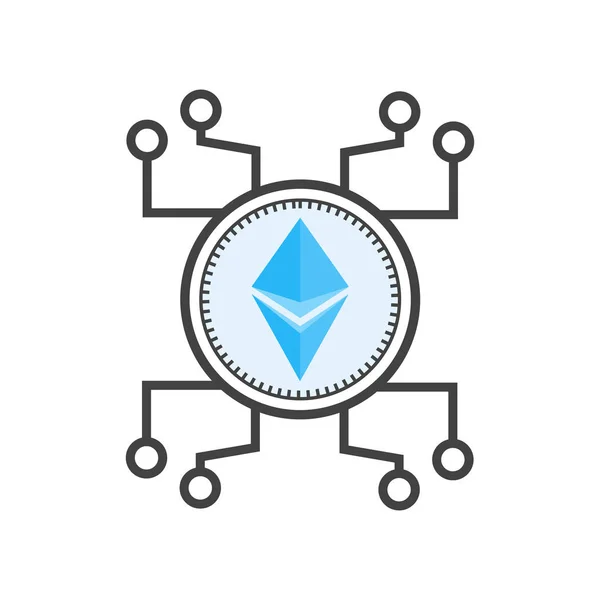 Ethereum Icon Vektor Isoliert Auf Weißem Hintergrund Für Ihr Web — Stockvektor