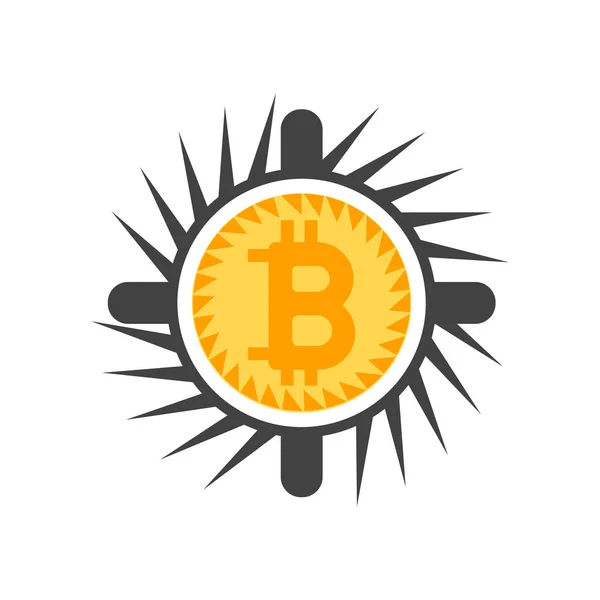 Vector Icono Bitcoin Aislado Sobre Fondo Blanco Para Diseño Web — Vector de stock