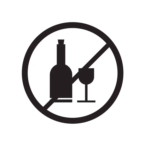 没有饮酒图标矢量隔离白色背景为您的 Web 和移动应用程序设计 没有饮酒标志概念 — 图库矢量图片