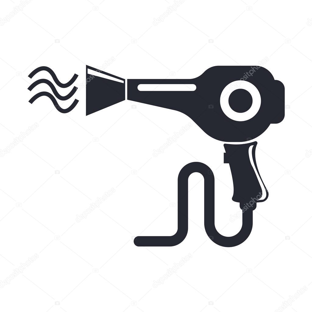 Hair dryer icon vector isolated on white background for your web and mobile app design, Hair dryer logo concept