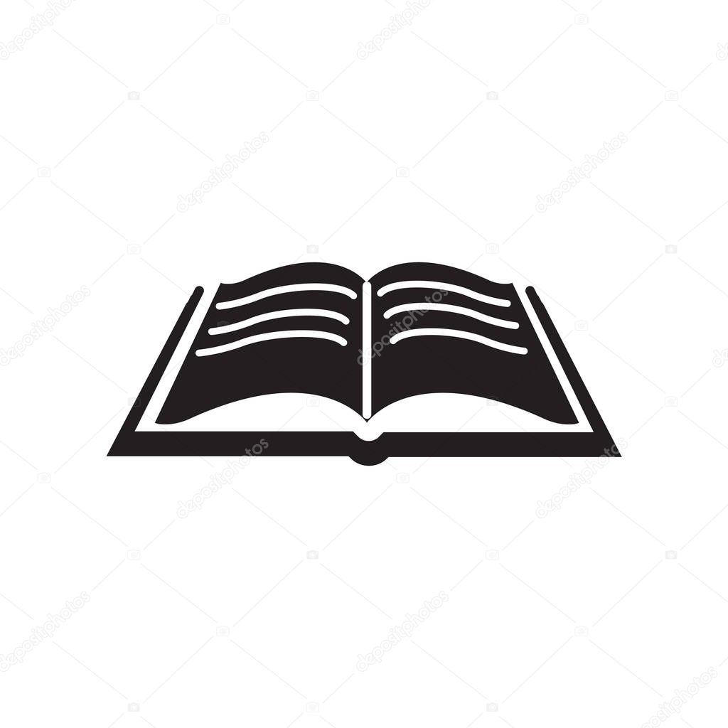 Open book icon vector isolated on white background for your web and mobile app design, Open book logo concept