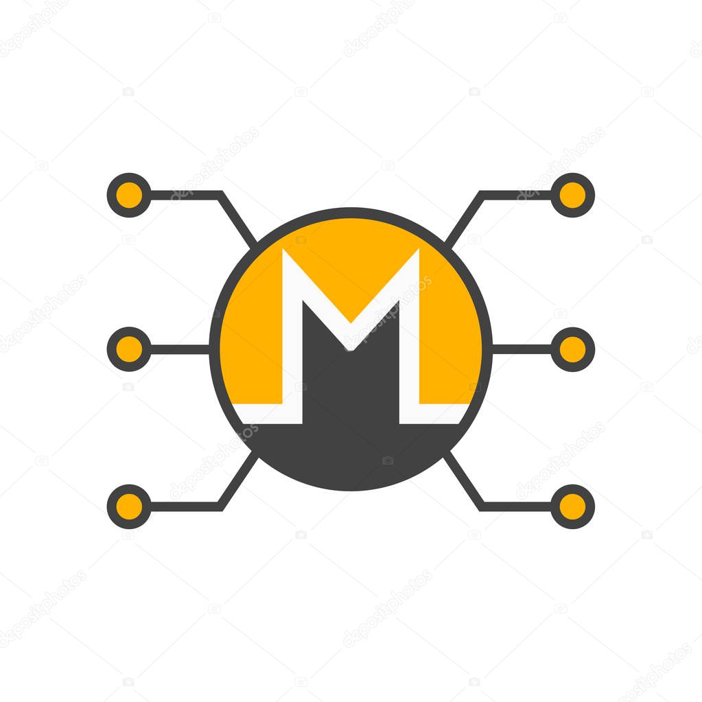 Monero icon vector isolated on white background for your web and mobile app design, Monero logo concept