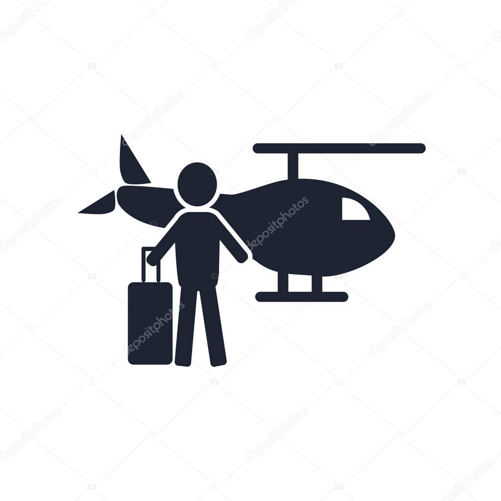 Helicopter icon vector isolated on white background for your web and mobile app design, Helicopter logo concept