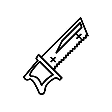 Web ve mobil uygulaması tasarımı, el testeresi logo kavramı için beyaz arka plan üzerinde izole el testeresi simge vektör