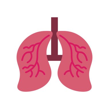 Web ve mobil uygulaması tasarımı, akciğerler logo kavramı için beyaz arka plan üzerinde izole akciğerler simge vektör