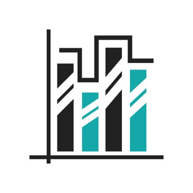 Veri analytics çift çubuk grafik simge vektör web ve mobil uygulaması tasarımı, veri analytics çift çubuk grafik logo kavramı üzerinde izole beyaz arka plan