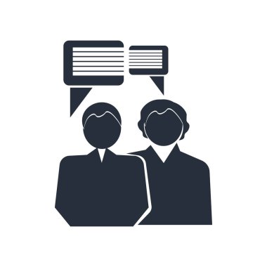 Web ve mobil uygulaması tasarımı, konuşma logo kavramı için beyaz arka plan üzerinde izole konuşma simge vektör