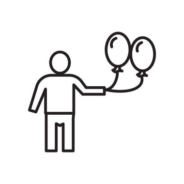 Balon simge vektör web ve mobil uygulaması tasarımı, balon logo kavramı için izole üzerinde beyaz arka plan