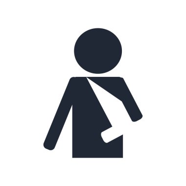 Kırık kol simge vektör web ve mobil uygulaması tasarımı, logo kavramı kırık kol için izole üzerinde beyaz arka plan