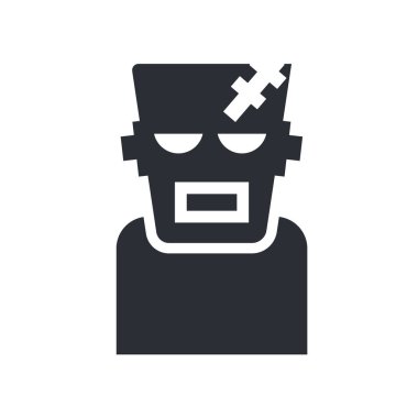 Web ve mobil uygulaması tasarımı, Frankenstein logo kavramı için beyaz arka plan üzerinde izole Frankenstein simge vektör