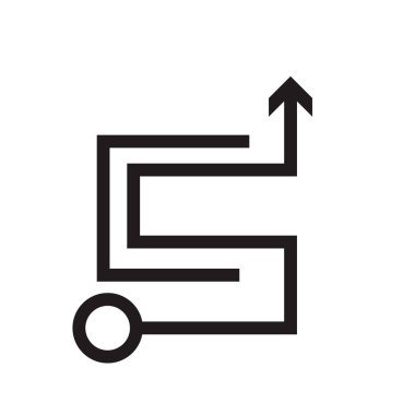 Web ve mobil uygulaması tasarım, ok logo kavramı için beyaz arka plan üzerinde izole ok simge vektör