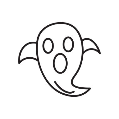 Web ve mobil uygulaması tasarım, hayalet logo kavramı için beyaz arka plan üzerinde izole hayalet simge vektör