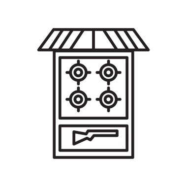 Çekim oyun simge vektör web ve mobil uygulaması tasarımı, çekim oyun logo kavramı için izole üzerinde beyaz arka plan