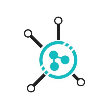 Düğümleri bağlantı arabirimi sembolü çevrelerin satırları simge vektör web ve mobil uygulaması tasarım için beyaz arka plan üzerinde izole tarafından bağlı düğümleri bağlantıları logo kavramı arabirim.