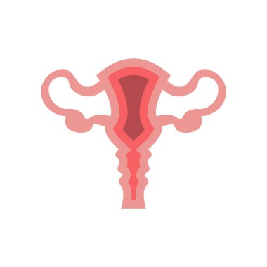Web ve mobil uygulaması tasarımı, rahim logo kavramı için beyaz arka plan üzerinde izole rahim simge vektör