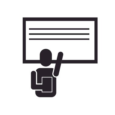 Web ve mobil uygulaması tasarımı, öğretmen logo kavramı için beyaz arka plan üzerinde izole öğretmen simge vektör