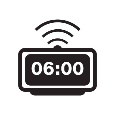 Çalar saat simge vektör web ve mobil uygulaması tasarımı, çalar saat logo kavramı üzerinde izole beyaz arka plan