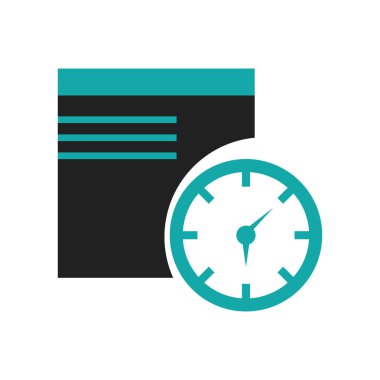 Pencere saat sembol simge vektör web ve mobil uygulaması tasarımı, pencere saat sembol logo kavramı üzerinde izole beyaz arka plan