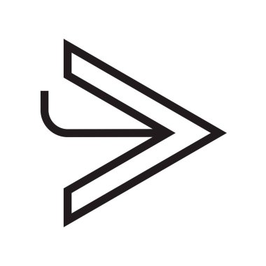 Sağ ok simge vektör web ve mobil uygulaması tasarımı, sağ ok logo kavramı için izole üzerinde beyaz arka plan