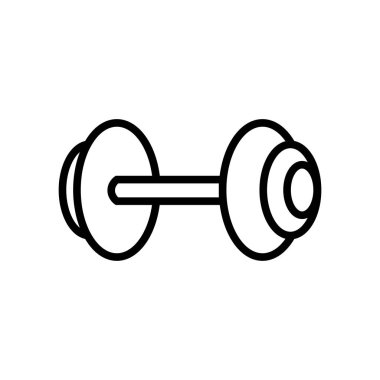 Web ve mobil uygulaması tasarımı, Dumbbell logo kavramı için beyaz arka plan üzerinde izole dumbbell simge vektör