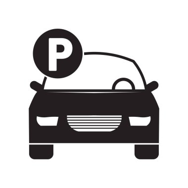 Park simge vektör web ve mobil uygulaması tasarımı, Park logo kavramı için izole üzerinde beyaz arka plan