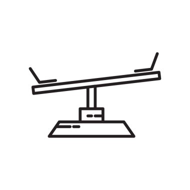 Salıncak dengeleyici simge vektör web ve mobil uygulaması tasarımı, Swing dengeleyici logo kavramı üzerinde izole beyaz arka plan