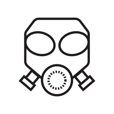 Gaz maskesi simge vektör web ve mobil uygulaması tasarımı, gaz maskesi logo kavramı üzerinde izole beyaz arka plan