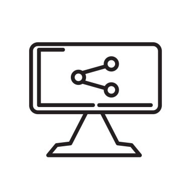 Web ve mobil uygulaması tasarım, monitör logo kavramı için beyaz arka plan üzerinde izole monitör simge vektör