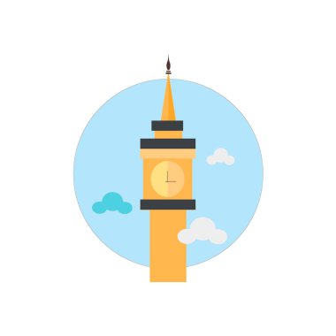 Büyük ben simge vektör web ve mobil uygulaması tasarımı, Big ben logo kavramı için izole üzerinde beyaz arka plan