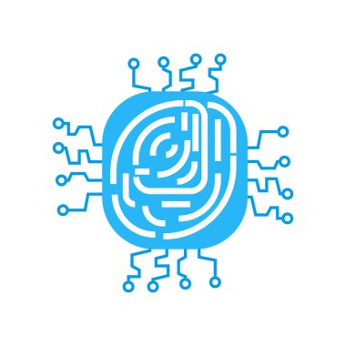 Web ve mobil uygulaması tasarım, parmak izi logo kavramı için beyaz arka plan üzerinde izole parmak izi simge vektör