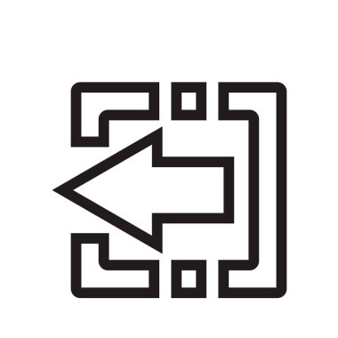 Sol ok simge vektör web ve mobil uygulaması tasarımı, sol ok logo kavramı için izole üzerinde beyaz arka plan