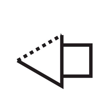 Sol ok simge vektör web ve mobil uygulaması tasarımı, sol ok logo kavramı için izole üzerinde beyaz arka plan